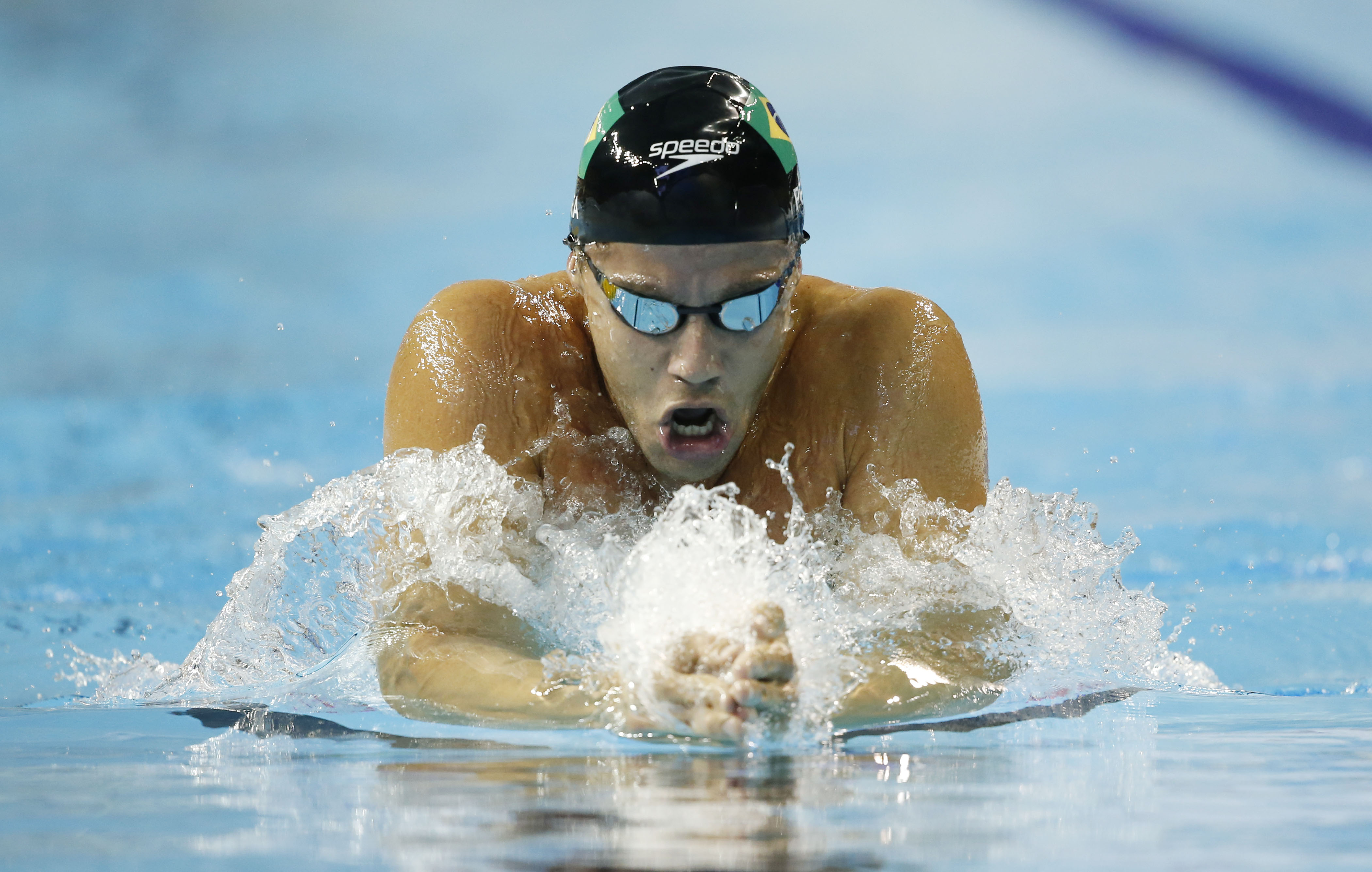 Thiago Pereira tentou apelar aos árbitros, mas ficou sem o outro nos 400 m medley | Erich Schlegel/USA Today Sports
