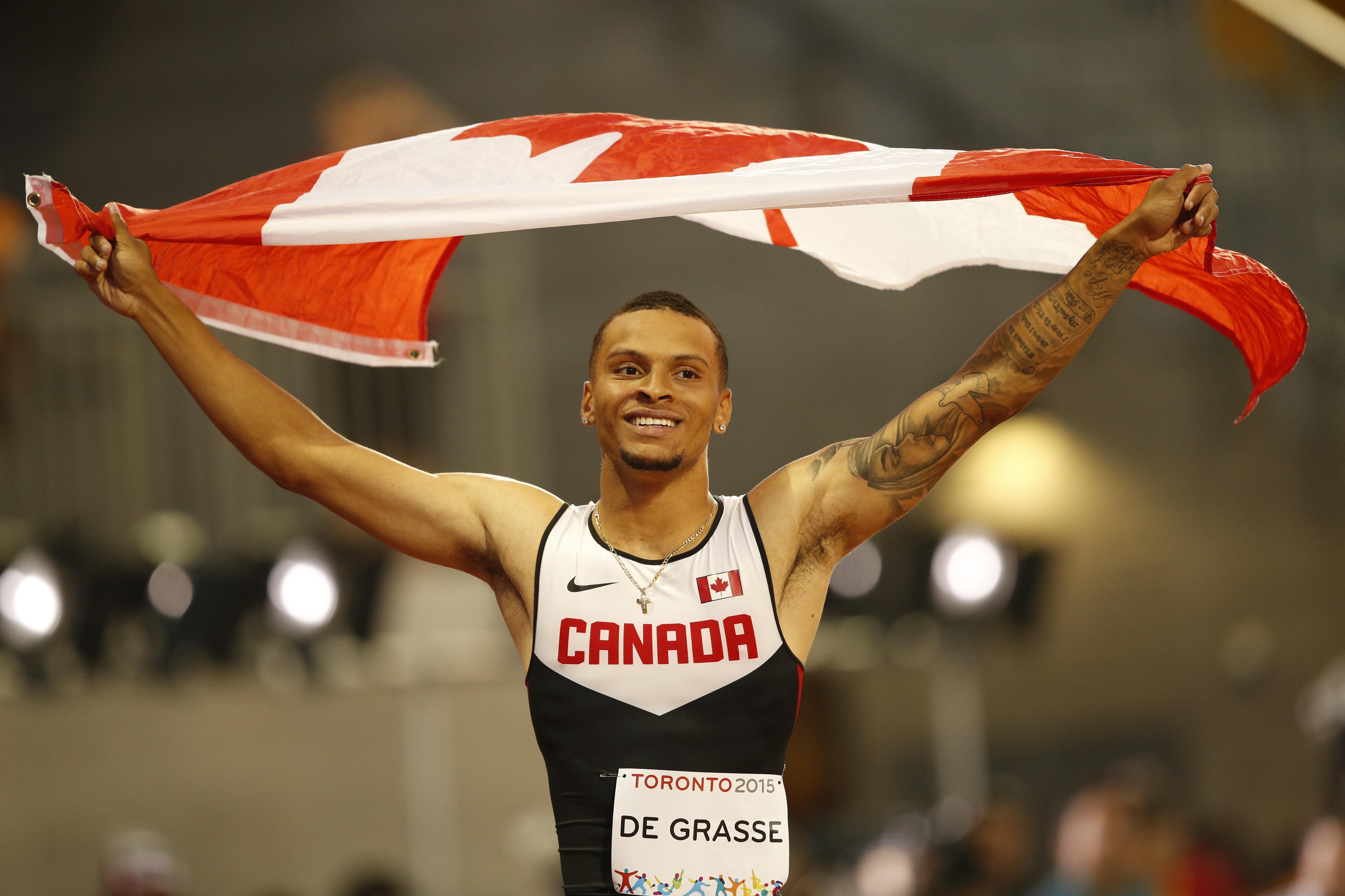 De Grasse registrou um tempo de 10s05 no Estádio Pan-Americano de Atletismo | Erich Schlegel/USA Today Sports