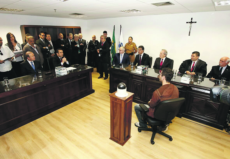 Primeira audiência de custódia no TJ-PR com a presença do presidente do STF, Ricardo Lewandowski. | Antônio More/Gazeta do Povo