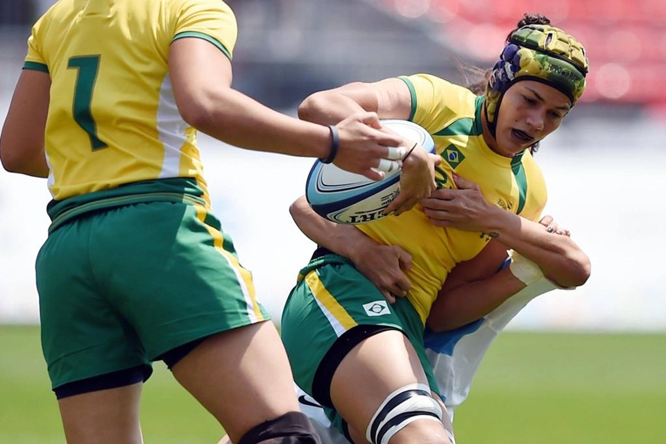 Equipe brasileira de rúgbi feminino em disputa de medalha | /