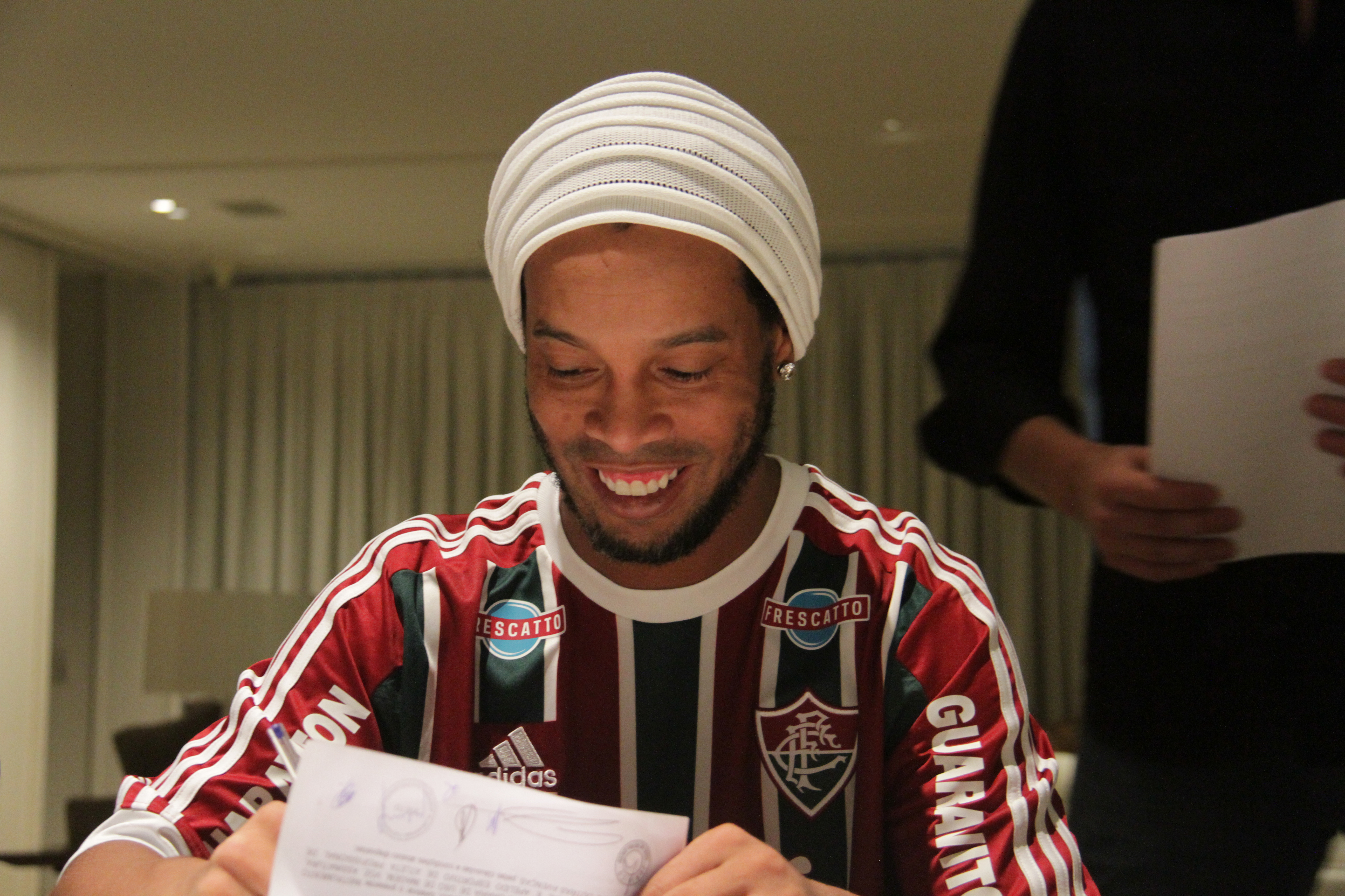 Ronaldinho assinou com o Fluminense no começo de Julho | Gabriel Peres//Divulgação Fluminense