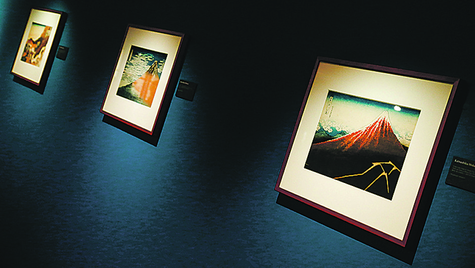 Obras da série  “36 vistas do Monte Fuji”. | Hugo Harada/Gazeta do Povo