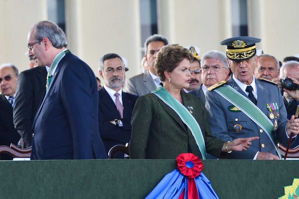 Cunha e Dilma se afastam: agora na oposição, ele tem  o poder de colocar em votação o impeachment. | Antonio Cruz/Agência Brasil