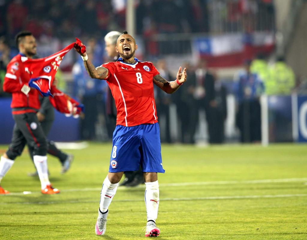 Vidal, um dos atletas chilenos na seleção da Copa América. | Mario Ruiz/EFE
