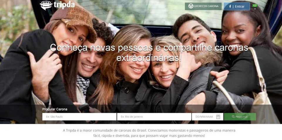 Dentre os serviços oferecidos, o Tripda é o que possui mais opções e diversidade para motoristas e usuários. Somente no  Brasil,  são 60 mil usuários cadastrados. | Reprodução/