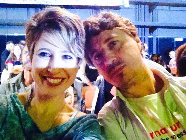 Maureen e Leandro nas gravações da novela. | Arquivo pessoal