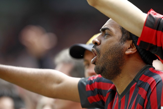 Torcedor do Atlético na primeira partida na Arena de manhã. | Antônio More/Gazeta do Povo