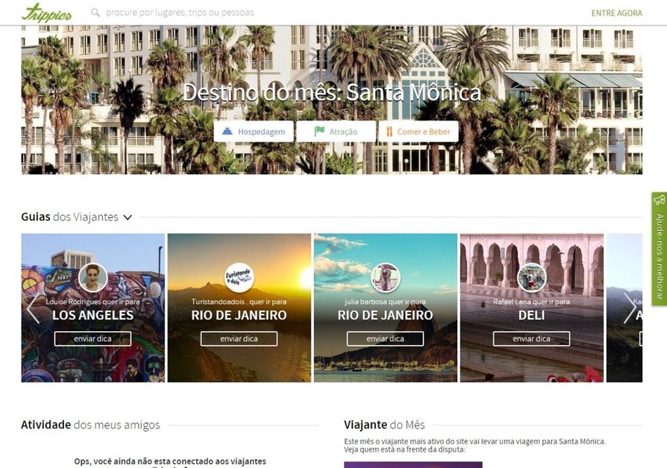 O site Trippics, voltado a viajantes, está entre as redes brazucas na internet | /