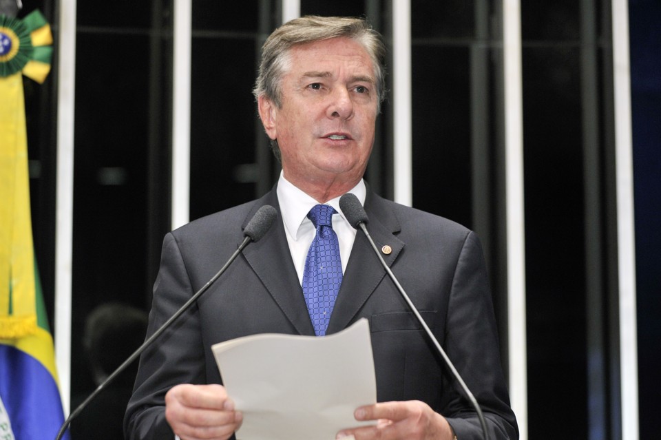 Senador e ex-presidente Fernando Collor: alvo de ação da PF nesta manhã. | Waldemir Barreto
/Agência Senado