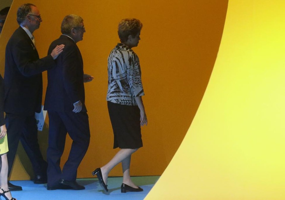 Dilma Rousseff em cerimônia no Rio para a Olimpíada de 2016: reprovação recorde. | Sergio Moraes/Reuters