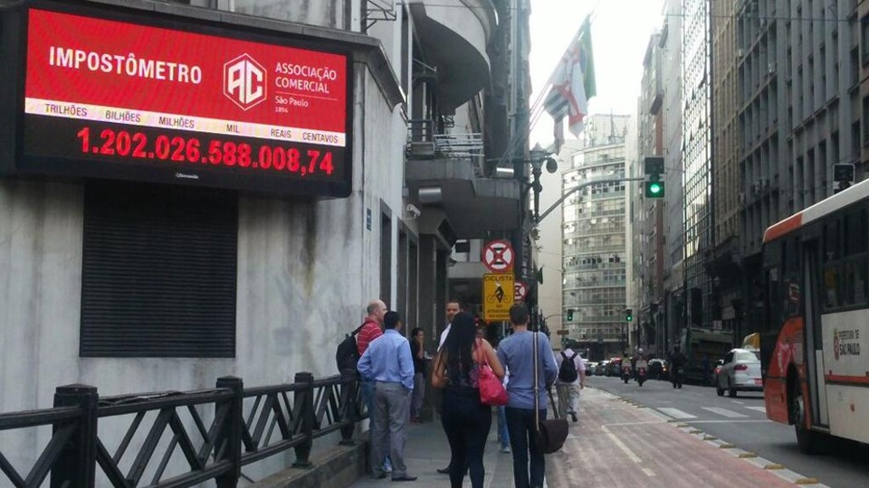 O Impostômetro fica localizado na sede da ACSP, no centro da capital paulista, e tem o objetivo de conscientizar e alertar a população sobre o alto valor pago em tributos federais, estaduais e municipais | Fernanda Carvalho/Fotos Públicas
