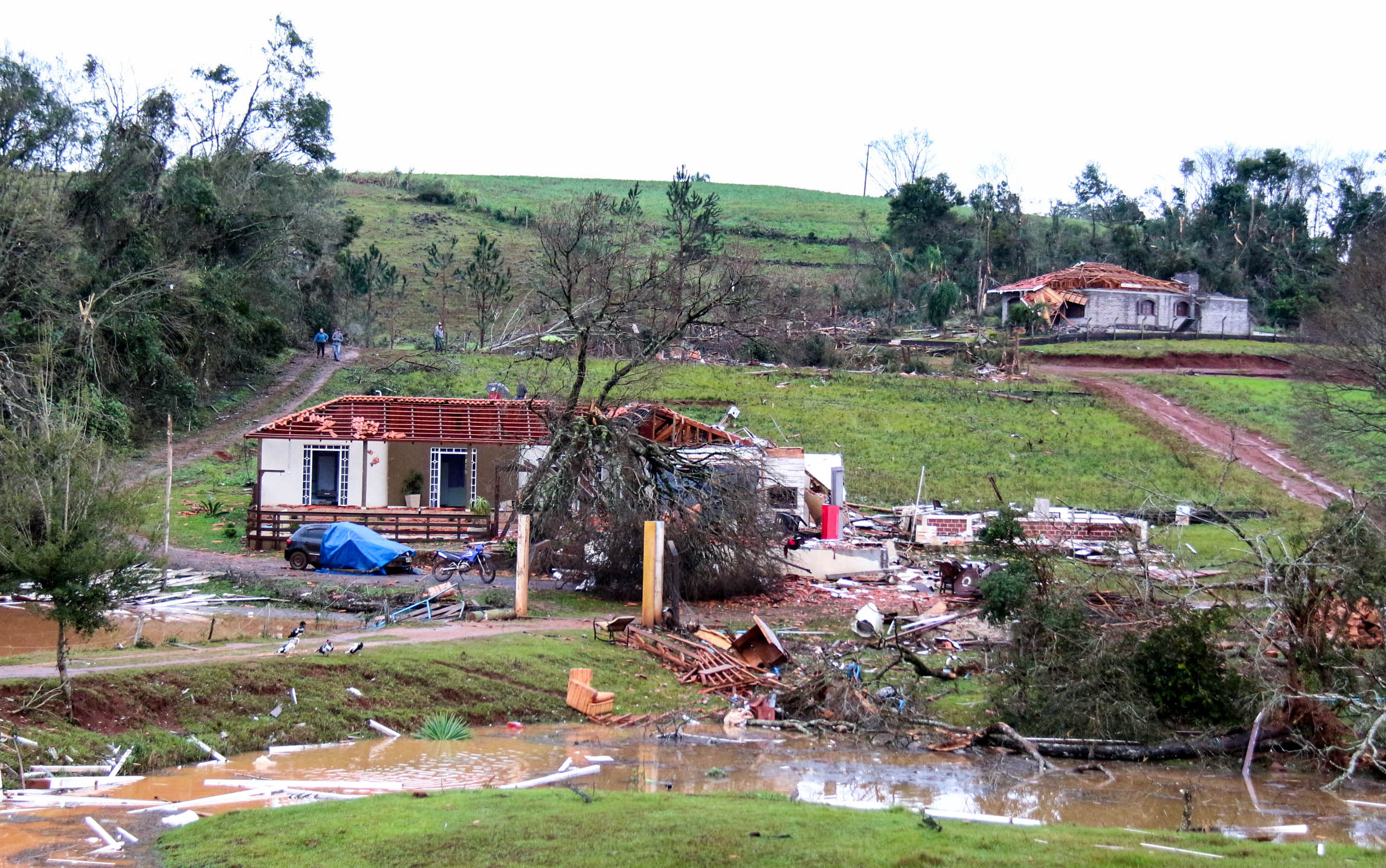 A cidade de Francisco Beltrão, no Paraná, foi arrasada por um tornado em julho deste ano | Leandro Czerniaski/Imprensa PMFB