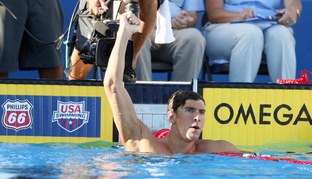 Michael Phelps fez o melhor tempo do mundo nos 200 m medley. | Soobum Im/USA Today Sports