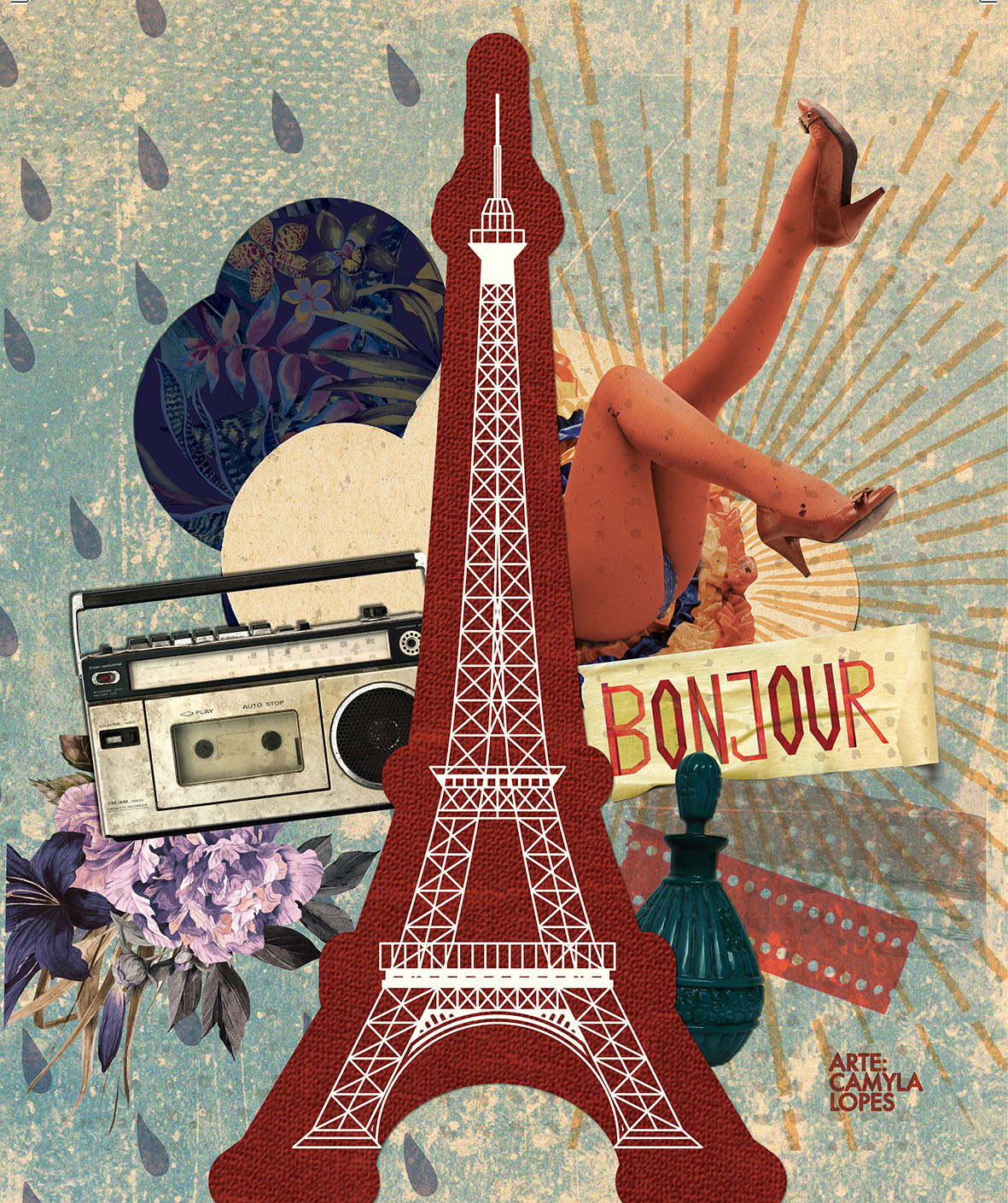 Algumas das obras expostas na escola CIC Brésil e que estarão em outdoors até o fim do ano, divulgando diferentes visões sobre o país de Renoir. | Ezekiel Moura