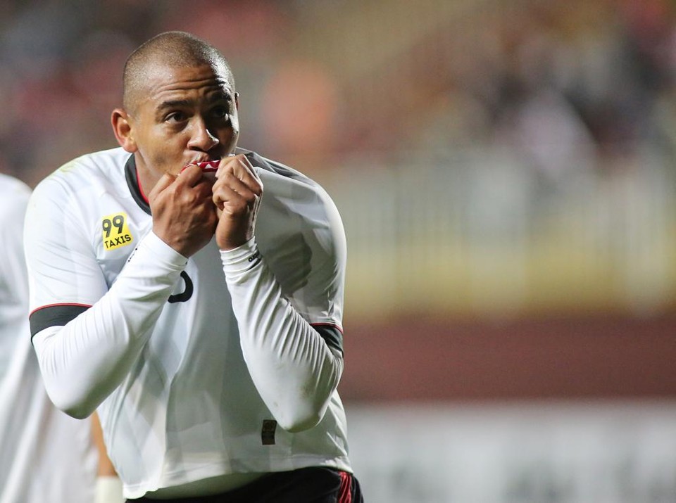 O atacante Walter comprovou seu faro de gol para abrir o placar contra o Joinville, pela Sul-Americana. | Giuliano Gomes/