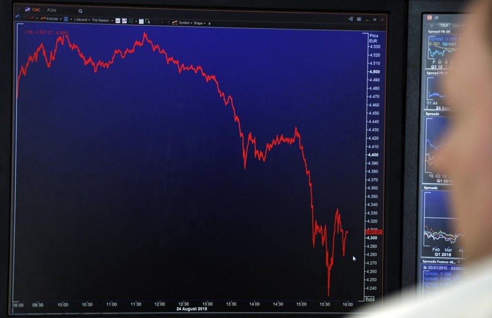 Na abertura do pregão, o índice VIX chegou a ultrapassar os 53 pontos, chegando perto da máxima atingida no início de 2009 | Regis  Duvignau/REUTERS