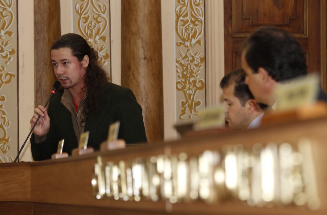 Luan de Rosa e Souza: um dos líderes do movimento pela redução salarial. | Aniele Nascimento/Gazeta do Povo