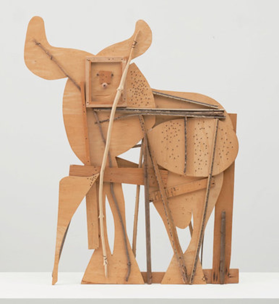 “Touro”, de Picasso, escultura feita por volta de 1958, usando madeira, pregos e parafusos. | Divulgação