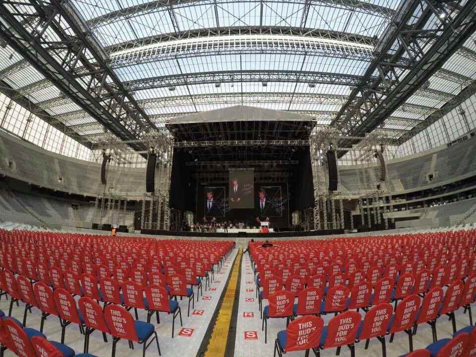 Arena está pronta para receber o show | Facebook/Atlético Paranaense