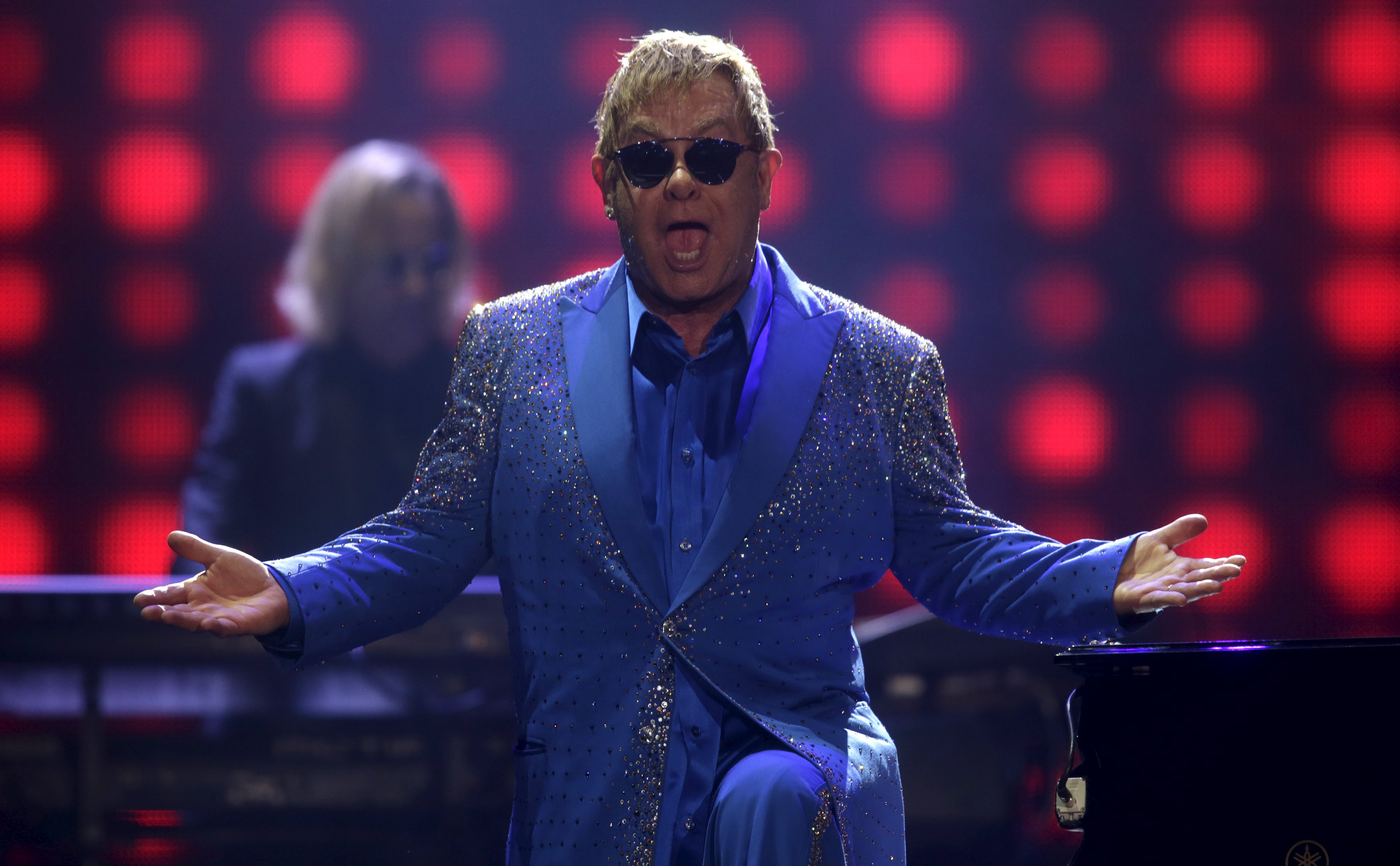 Elton John durante show no Rock in Rio no último domingo | Ricardo Moraes/Reuters