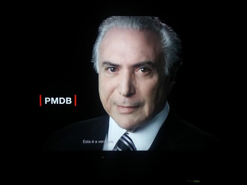 O vice presidente Michel Temer, durante programa do PMDB na TV. | /