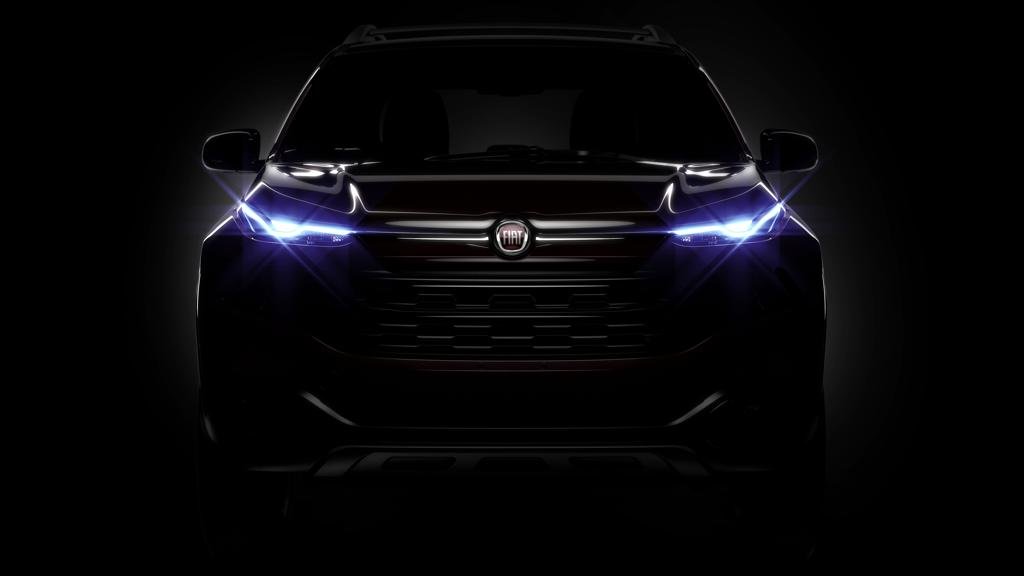 No primeiro teaser divulgado pela fabricante, a dianteira está escondida por sombras, sendo possível apenas visualizar as luzes diurnas posicionadas ao alto. | Fiat/Divulgação