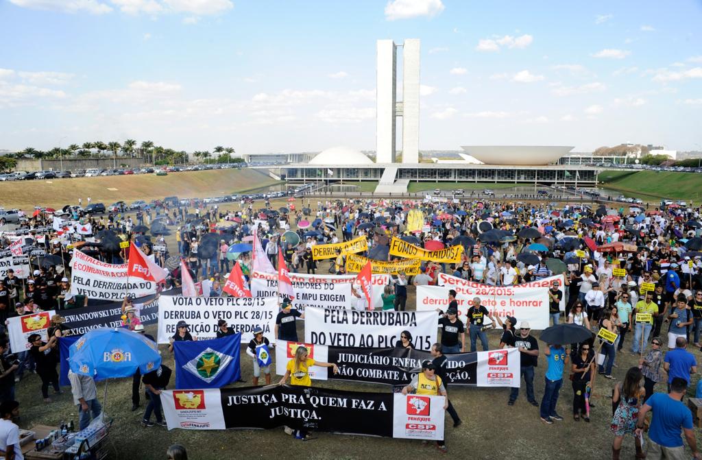 Servidores do Judiciário prometem repetir o protesto da semana passada pela derrubada do veto. | Luís Macedo/Agência Câmara