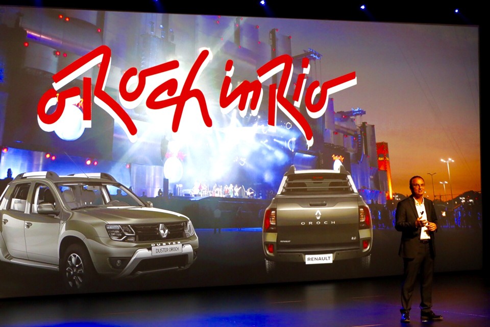 O novo presidente da Renault do Brasil, Fabrice Camdovile, aproveita o clima do Rock in Rio, que terminou neste domingo (27), para anunciar que agora a atração é a “Oroch in Rio”. A capital fluminense foi escolhida para a apresentação oficial do carro em solo brasileiro | Luiz Costa/La Imagem/ Renault
