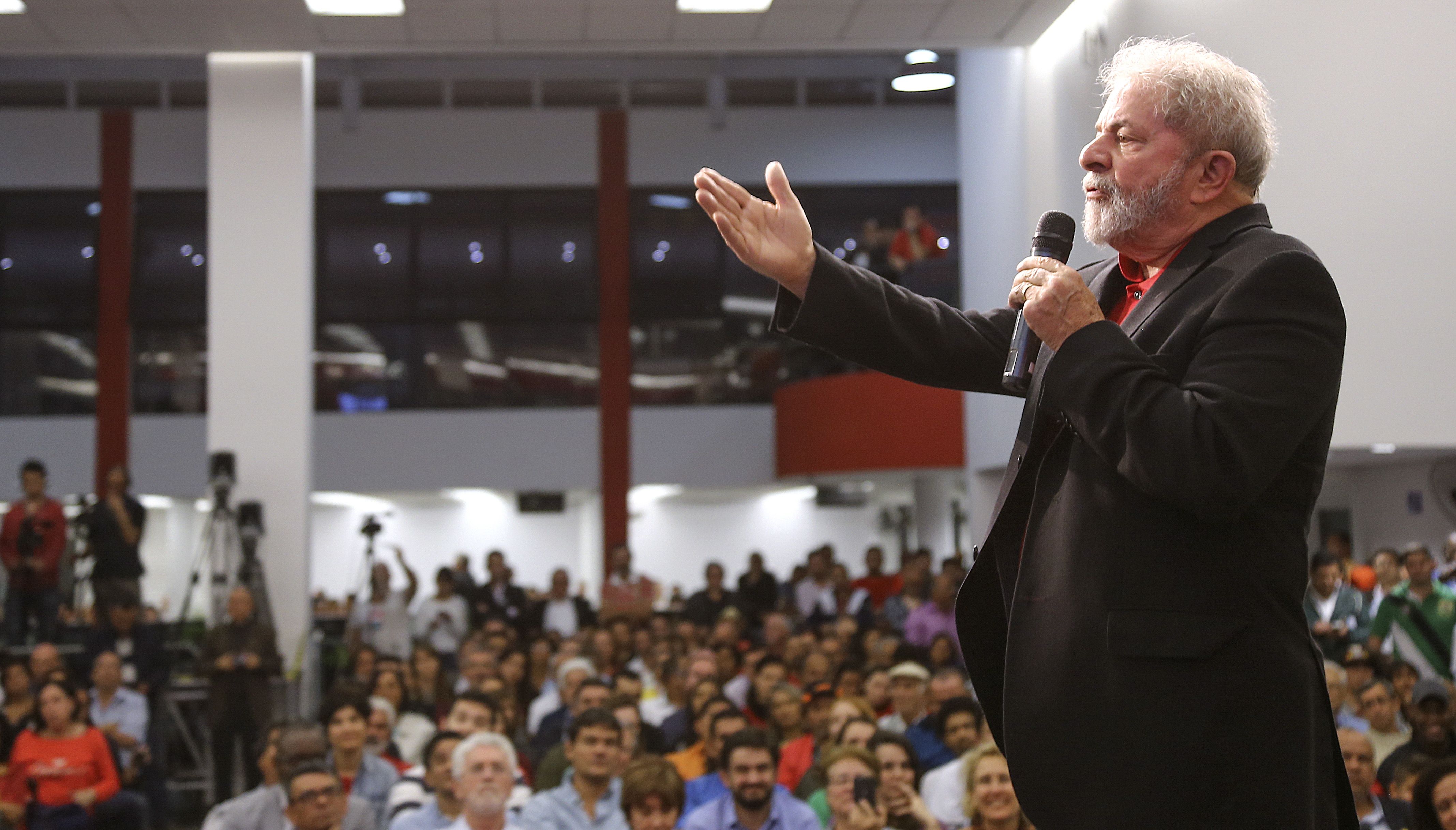 Ex-presidente Lula na cerimônia de lançamento do Memorial da Democracia, no Sindicato dos Metalúrgicos do ABC. | Ricardo Stuckert / Instituto Lula