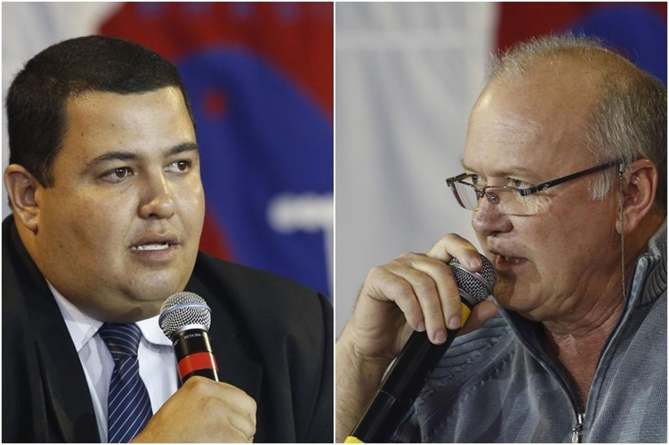 Leonardo Oliveira, candidato da situação, e Eriveldo Luiz Silveira, da oposição. | Pedro Serapio/Gazeta do Povo