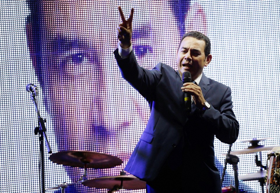 Jimmy Morales disputa pela primeira vez um cargo eletivo. | Jorge Dan Lopez/Reuters