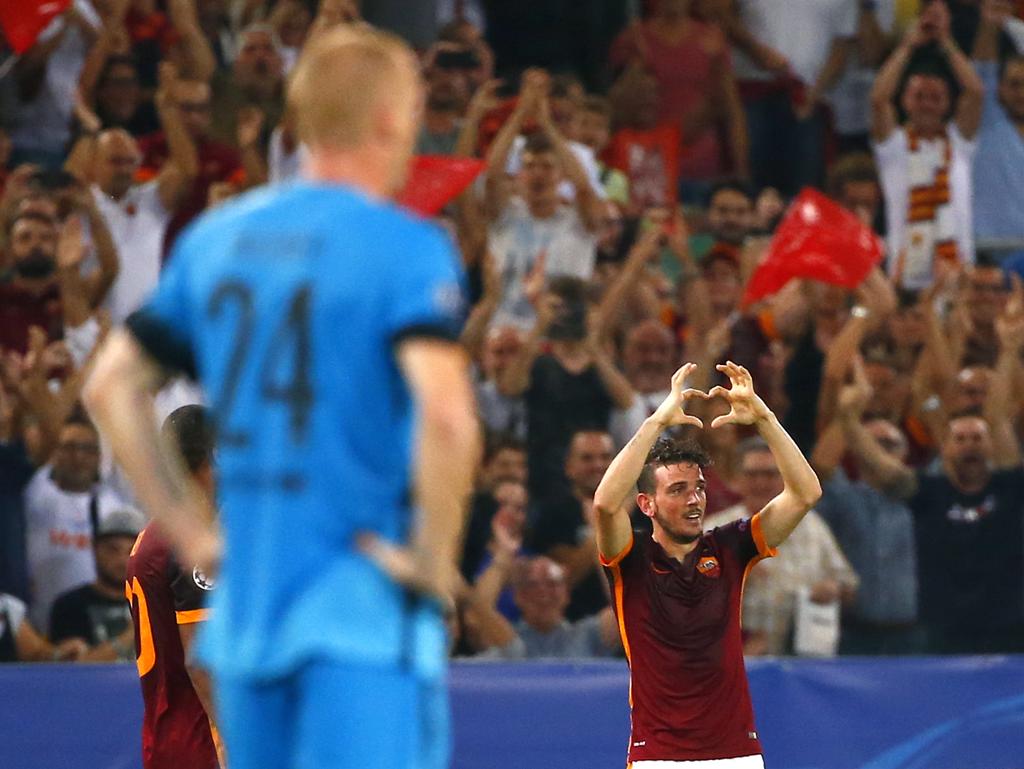 Florenzi comemora o gol de placa que marcou. | TONY GENTILE/REUTERS