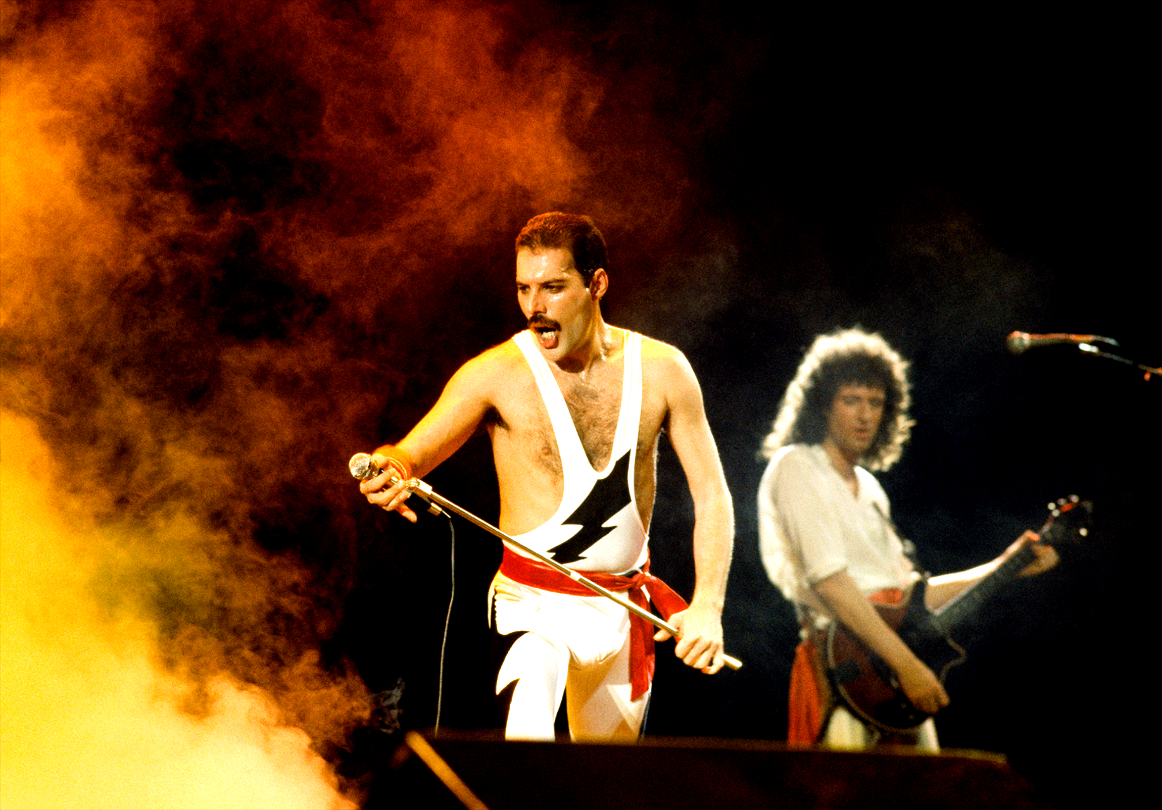 Freddie Mercury com seu indefectível bigode: Queen foi um dos momentos históricos do Rock in Rio. | Marcos Hermes/Divulgação