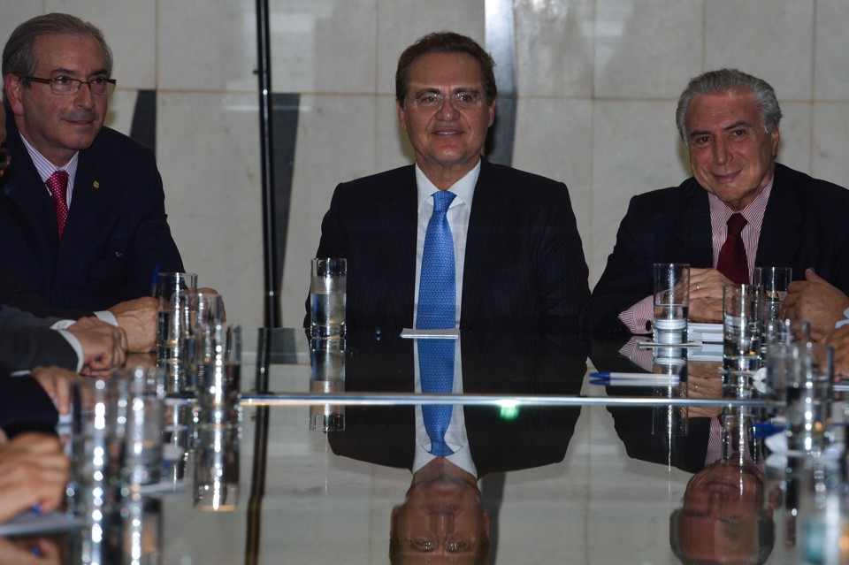 Cunha, Calheiros e Temer: cúpula do PMDB pressiona a presidente Dilma Rousseff. | Valter Campanato/Agência Brasil
