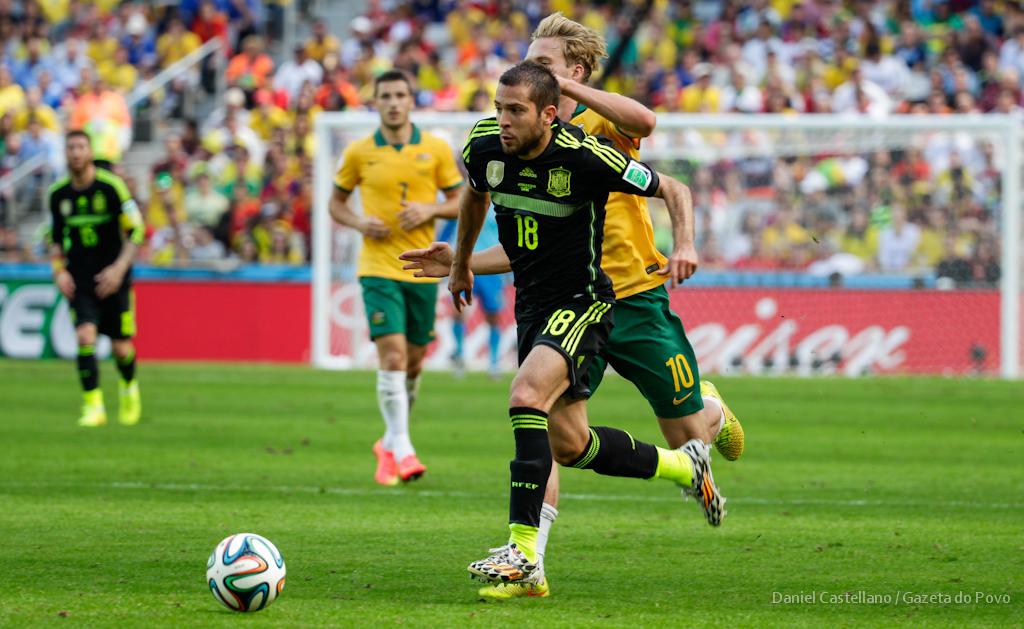 Jogo entre Espanha e Austrália pela Copa do Mundo de 2014, na Arena da Baixada. Transmissão do Mundial foi vendido a valor irrisório para a Concacaf | DANIEL CASTELLANO/GAZETA