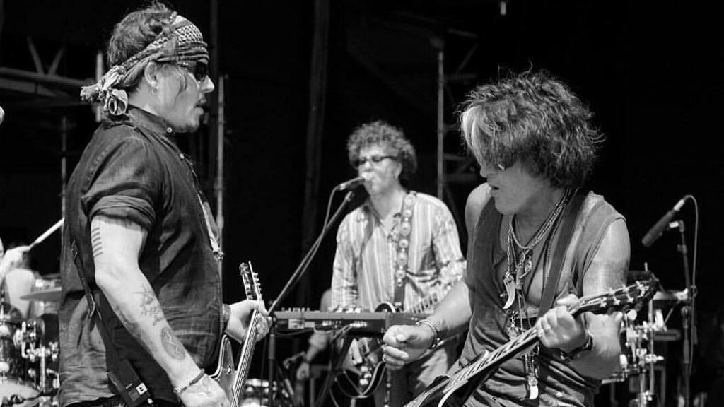 Johnny Depp e Joe Perry durante ensaio do Hollywood Vampires no Rio | Kyler Clark/Facebook/