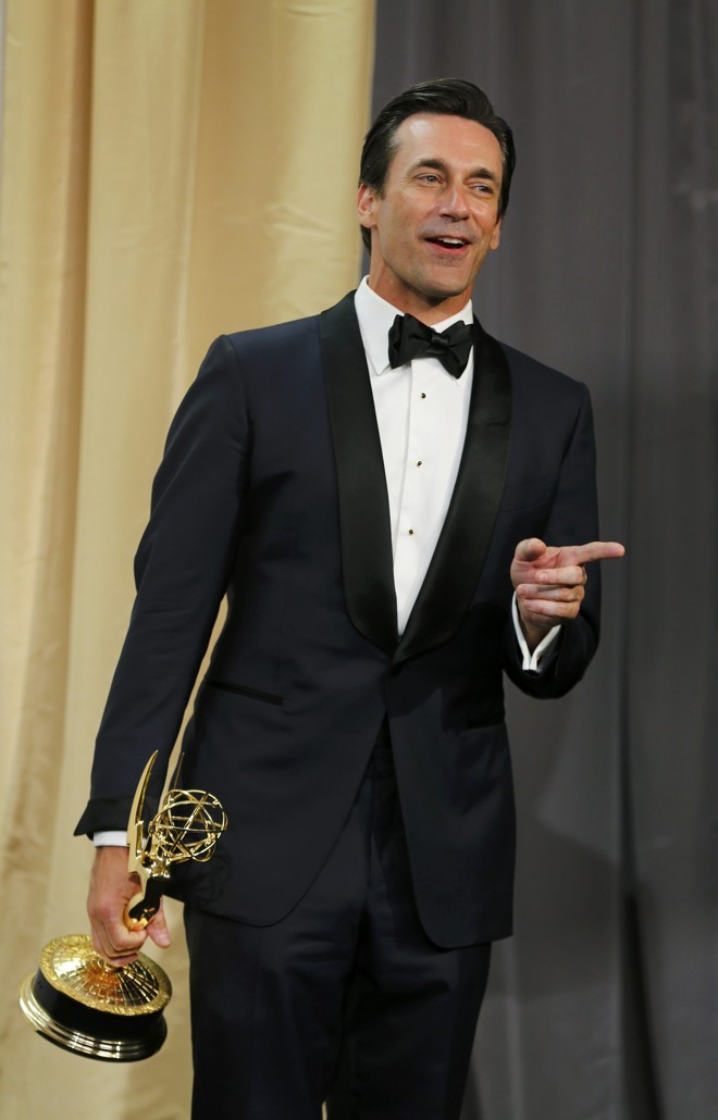 Jon Hamm: premiação mais que merecida e que acabou fazendo justiça a todo o elenco de “Mad Men”, nunca premiado antes. | MIKE BLAKE/REUTERS