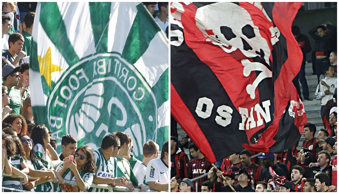 Coxas-brancas e atleticanos aprovaram nas arquibancadas o horário das 11 horas. no Brasileiro. | Antônio More e Albari Rosa/Gazeta do Povo