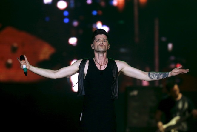 Danny O’Donoghue, da banda irlandesa The Script, durante o Rock in Rio, no Rio de Janeiro | PILAR OLIVARES/REUTERS