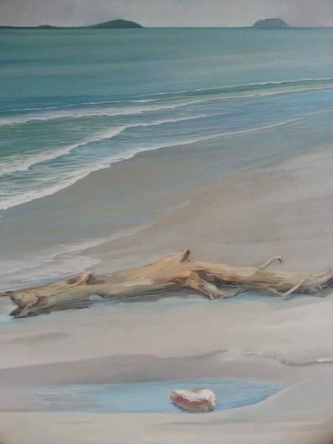 Marinhas - um dos lazeres da artista era ir a Ponta do Sul, no litoral paranaense. | Acervo família Nocera Paulin