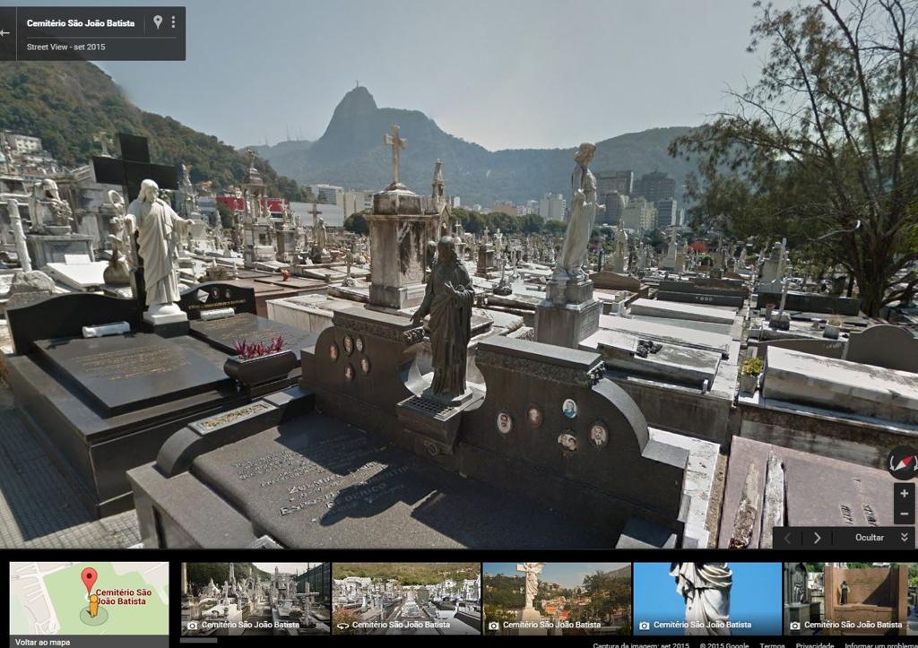 Cemitério São João Batista , no Rio de Janeiro, foi mapeado pelo Street View | Reprodução/Street View