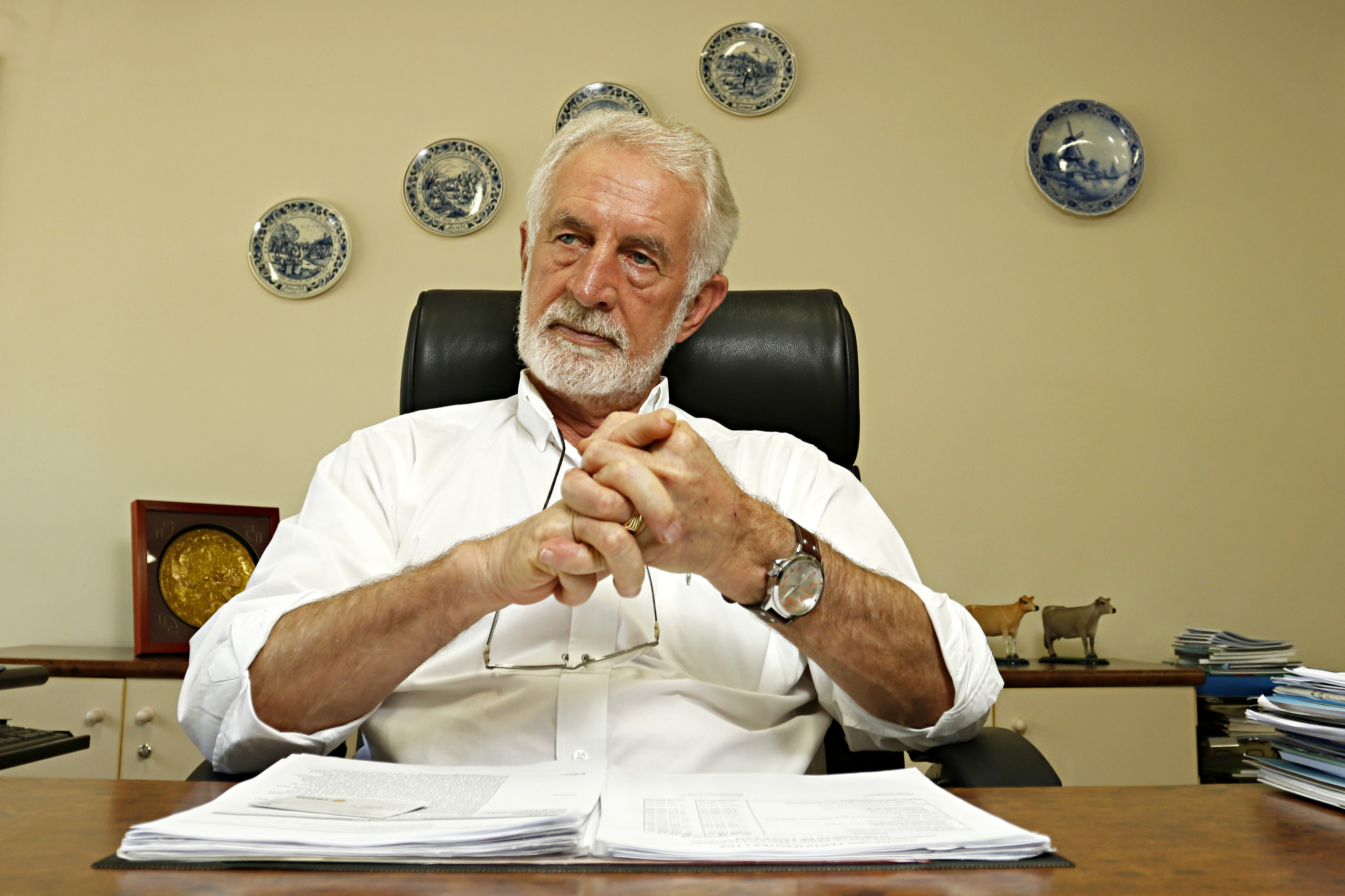 Frans Borg, presidente da cooperativa Castrolanda, organizadora da exposição. | Josué Teixeira/Gazeta do Povo