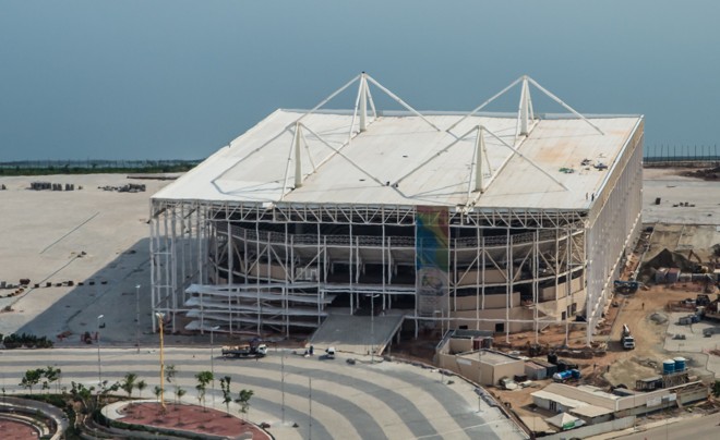 Estádio Aquático no Parque Olímpico da Barra vai recebber provas de natação e pólo aquático. | Renato Sette Camara/Prefeitura do Rio