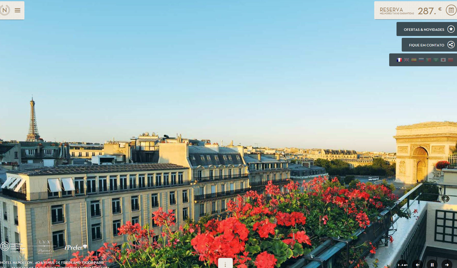 Sacada de um quarto do hotel em que Richa ficou hospedado. | Hotel Napoleon/Divulgação