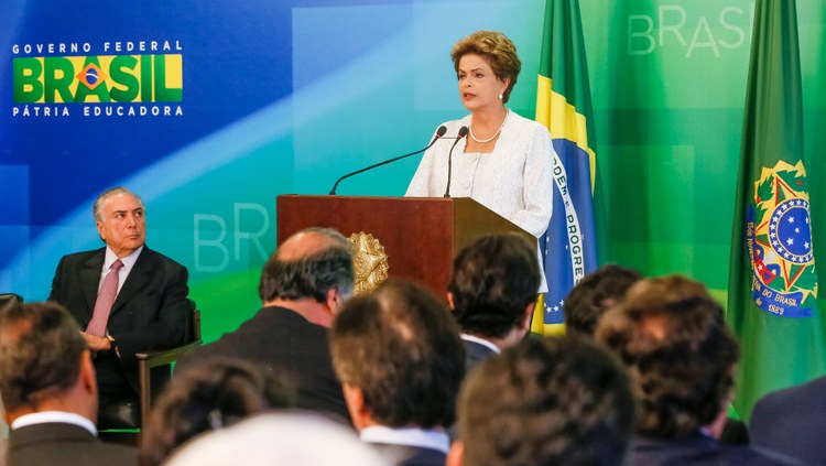 Presidente Dilma durante o anúncio do novo ministério: cortes de despesas e pessoas. | Divulgação