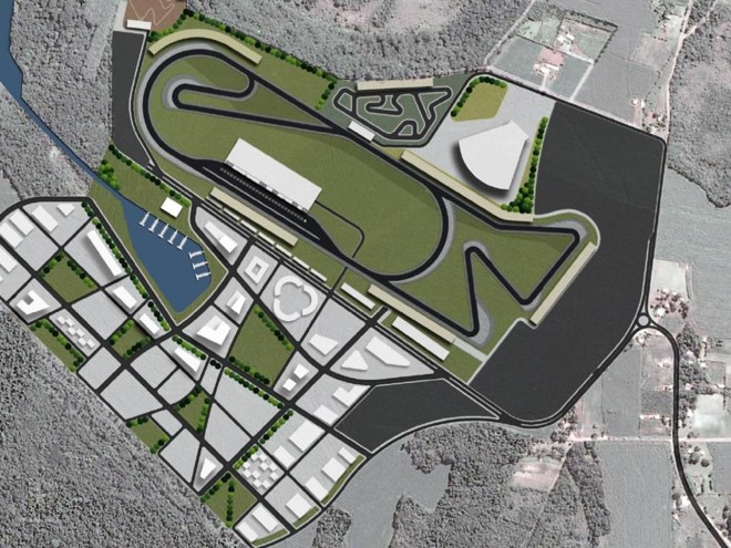 Às margens da represa do Iguaçu, complexo teria , além de autódromo, marina, arena para shows, kartódromo e pista de motocross. | Divulgação/Fundo Iguaçu