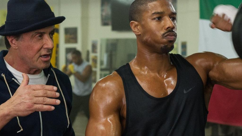Stallone e Jordan em cena de “Creed”. | Divulgação