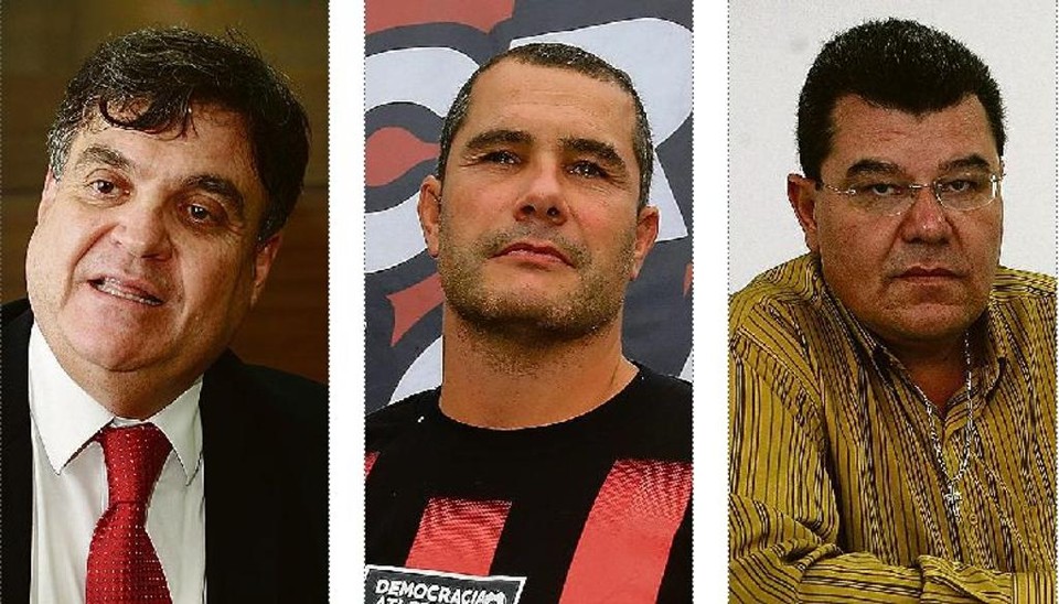 Henrique Gaede, Nadim Andraus e Louremar Ribeiro: integrantes de chapas de oposição no Atlético | /Gazeta do Povo