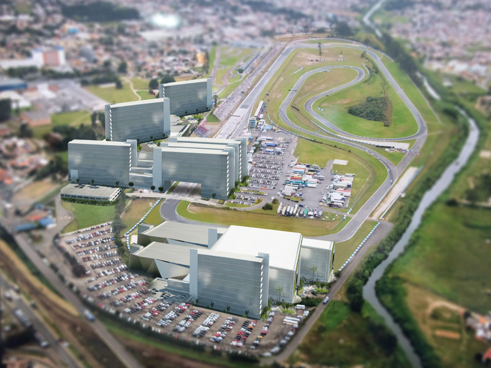 Esboço de projeto para o Autódromo Internacional de Curitiba, em Pinhais | Divulgação/Komm