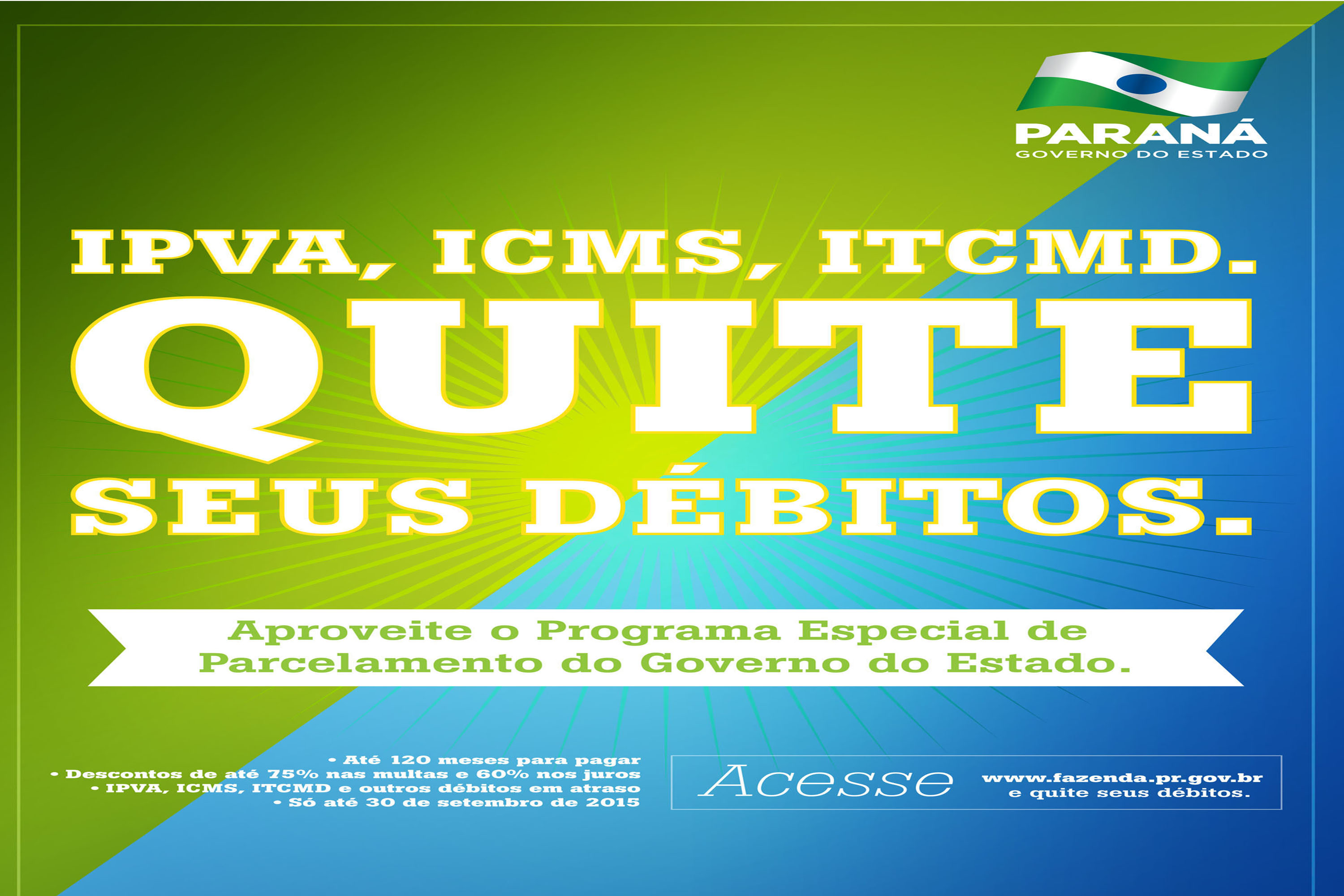 Contribuintes podem quitar suas contas com o governo do estado até 31 de outubro. | Reprodução